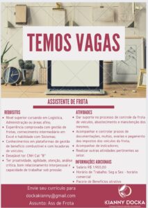 Vaga para Auxiliar de Frota