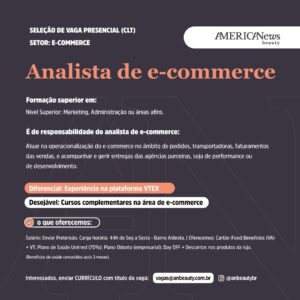 Vaga para Analista de E-commerce