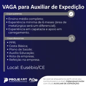 Vaga para Auxiliar de Expedição