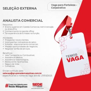 Vaga para Analista Comercial