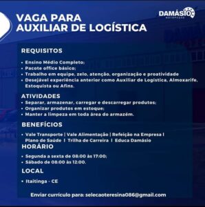 Vaga para Auxiliar de Logistica