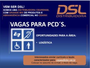 Vagas para PCD`s para área de Logistica
