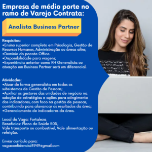 Vaga para Analista Bussiness Partner