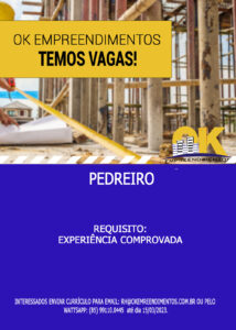 Vaga para Pedreiro