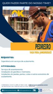 Vagas para Pedreiros