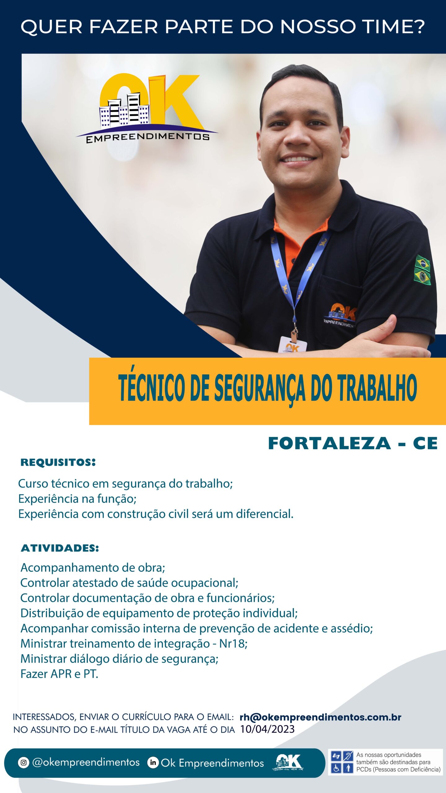 Vaga para Técnico de Segurança do trabalho