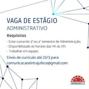 Vaga de Estágio Adminstração