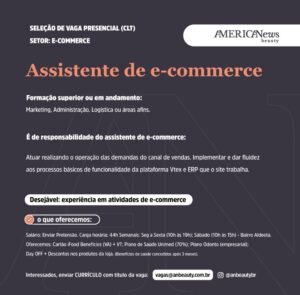 Vaga para Assistente de E-commerce