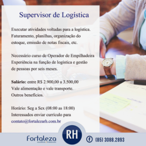 Vaga para Supervisor de Logistica
