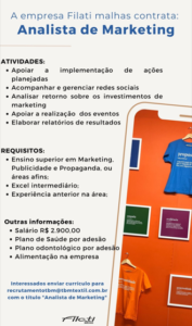 Vaga para Analista de Marketing
