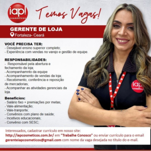 Vaga para Gerente de Loja