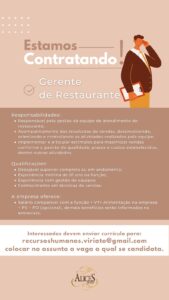 Vaga para Gerente de Restaurante