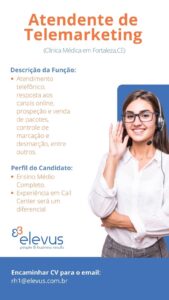 Vaga para Atendente de Telemarketing