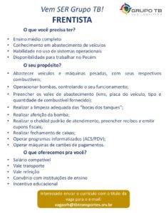 Vaga para Frentista