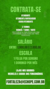 Vagas para Atentente, Entregador e Caixa