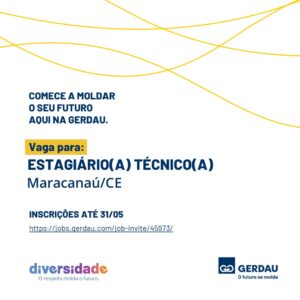 Vaga estágio Técnico Mecânica