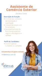Vaga para Assistente Comercio Exterior