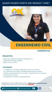 Vaga para Engenheiro Civil