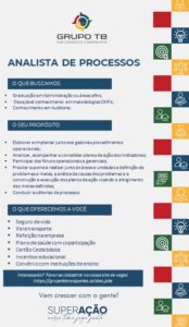 Vaga para Analista de Processos