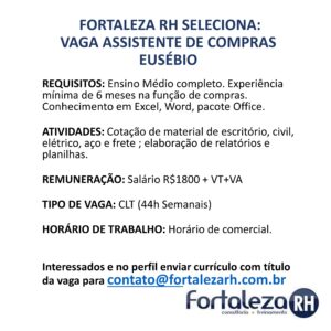 Vaga para Assistente de Clinica