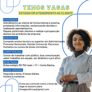 Vagade Estágio de Atendimento ao Cliente