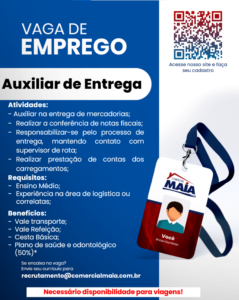 Vaga para Auxiliar de Entrega