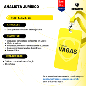 Vaga para Analista Jurídico