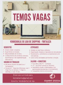 Vaga para Vendedor de Loja em Shopping