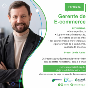Vaga para Gerente de E-commerce