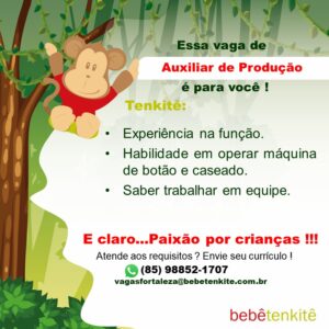 Vaga para Auxiliar de Produção