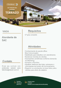 Vaga para Atendente de SAC
