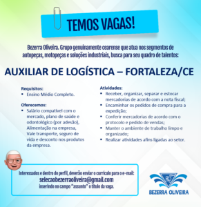 Vaga para Auxiliar de Logística