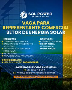 Vaga para Representante Comercial