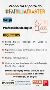 Vaga para Professor(a) de Inglês