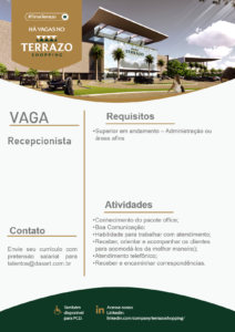Vaga para Recepcionista