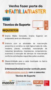 Vaga para Técnico de Suporte