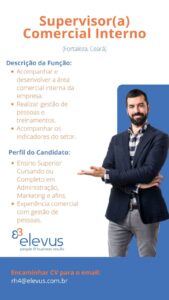 Vaga para Supervisor Comercial Interno