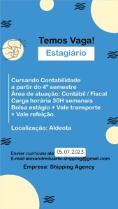 Vaga de Estágio em Contabilidade