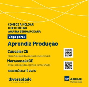 Vagas de Aprendiz de Produção - Gerdau