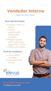 Vaga para Vendedor Interno