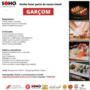 Vaga para Garçom