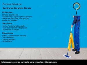 Vaga para Auxiliar de Serviços Gerais