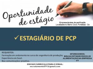 Vaga de Estágio PCP