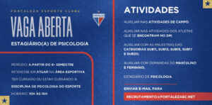 Vaga de Estágio em Psicologia