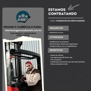 Vaga para Operador de Empilhadeira