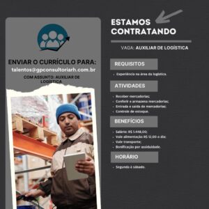 Vaga para Auxiliar de Logistica