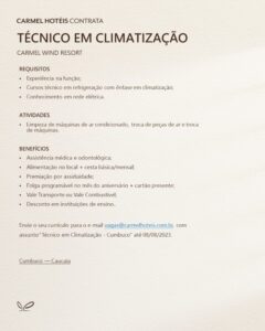 Vaga para Técnico em Climatização