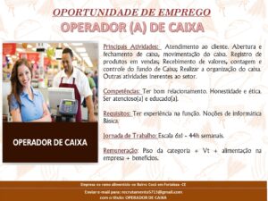 Vaga para Operador de Caixa