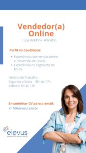 Vaga para Vendedor Online