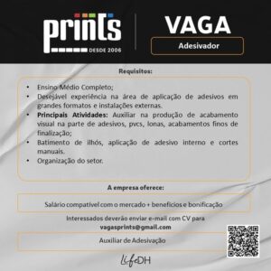 Vaga para Adesivador